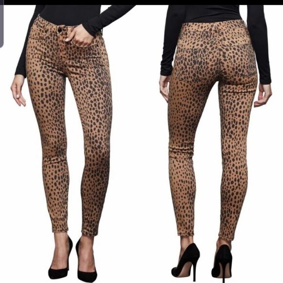 Good American good waist skinny leopard jeans sz 4/27 - Picture 1 of 5